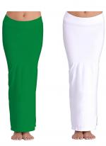 Lycra Green And White Casual Wear Plain Shapewear